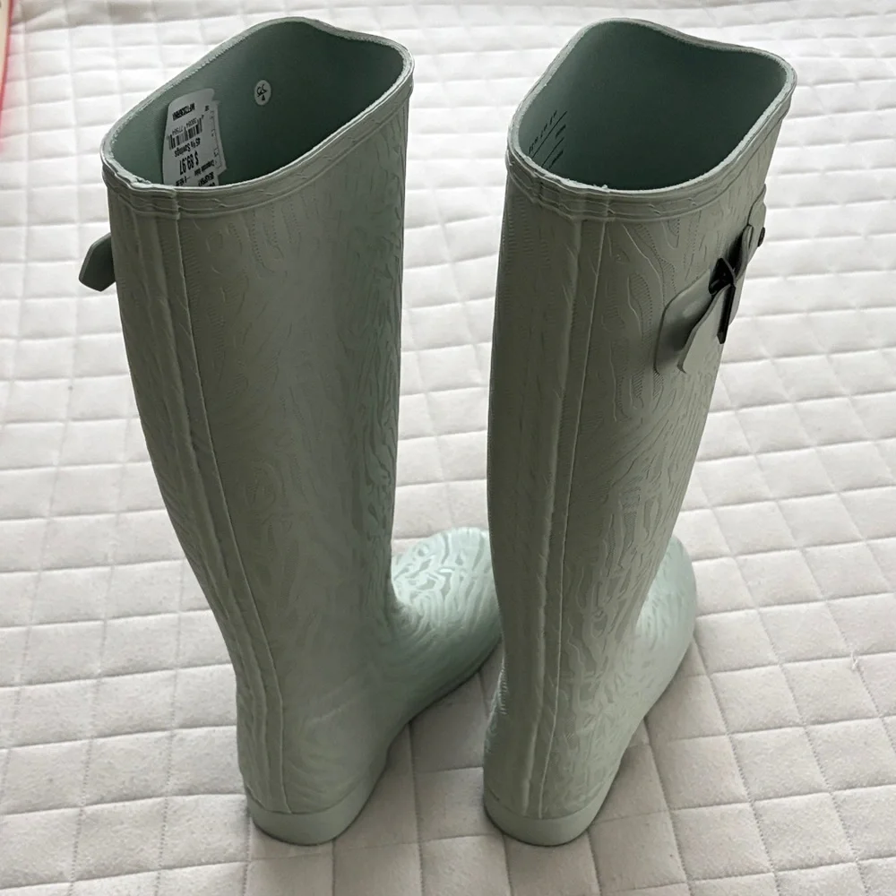 Hunter Women's Org Ref Fit Boot Seaspray/Light Green Rain Boots - Picture 4 of 8